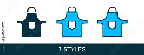 Filled outline Kitchen apron icon isolated on white background. Chef uniform for cooking. Vector