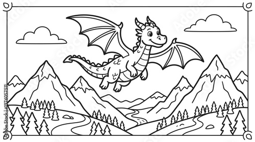 A dragon flying in the air.