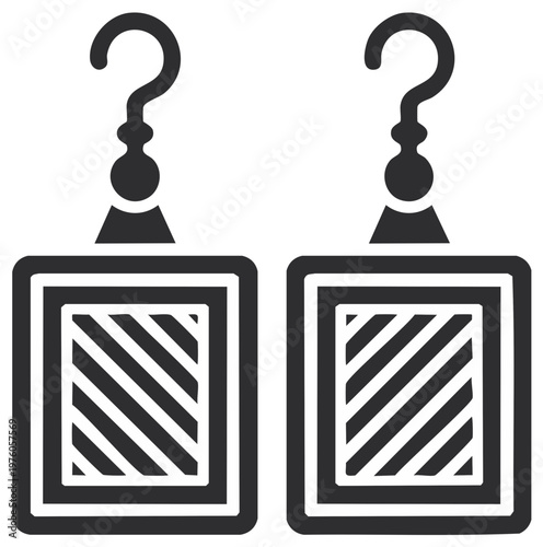 Elegant square earrings design for accessories and jewelry promotion for online e-commerce store.