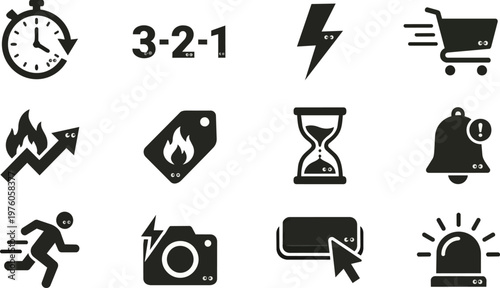 Collection of various business icons.