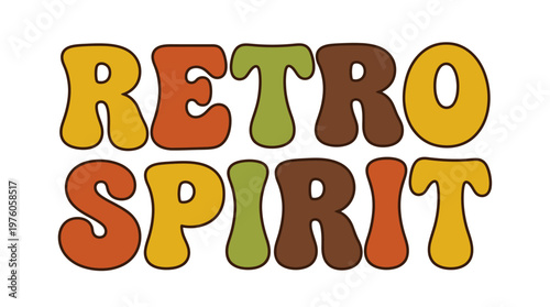 Retro Spirit Colorful Text Logo.
