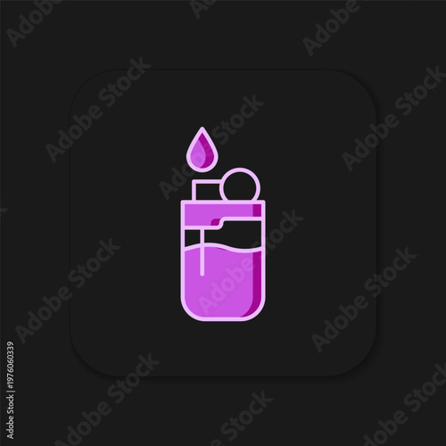 Filled outline Lighter icon isolated on black background. Flat filled outline style with shadow. Vector