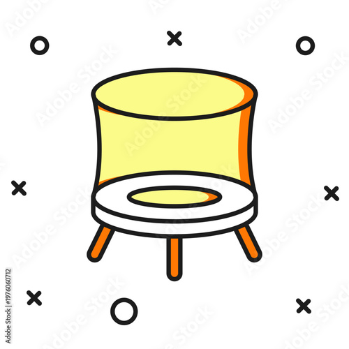 Filled outline Jumping trampoline icon isolated on white background. Flat filled outline style with shadow. Vector