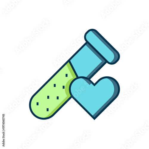 Filled outline Test tube or flask with blood icon isolated on white background. Laboratory, chemical, scientific glassware sign. Flat filled outline style with shadow. Vector