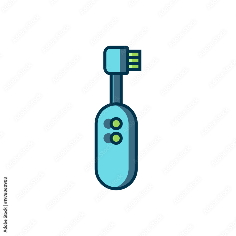 Obraz premium Filled outline Electric toothbrush icon isolated on white background. Flat filled outline style with shadow. Vector