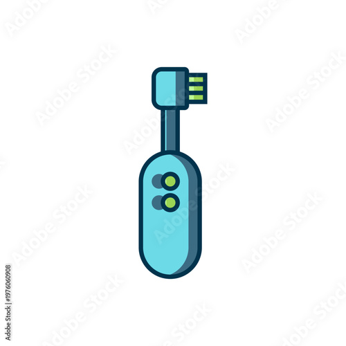 Filled outline Electric toothbrush icon isolated on white background. Flat filled outline style with shadow. Vector