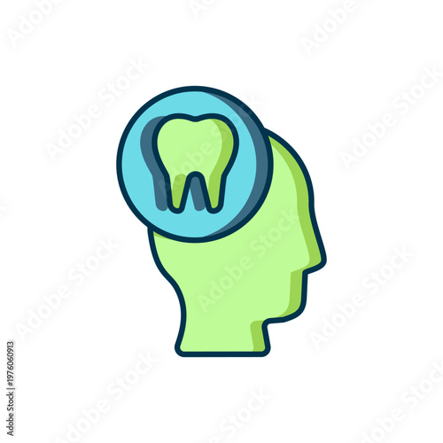 Filled outline Toothache icon isolated on white background. Flat filled outline style with shadow. Vector