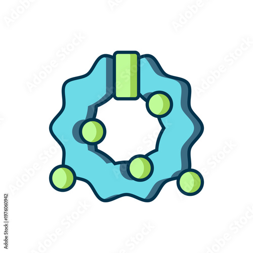 Filled outline Christmas wreath icon isolated on white background. Merry Christmas and Happy New Year. Flat filled outline style with shadow. Vector