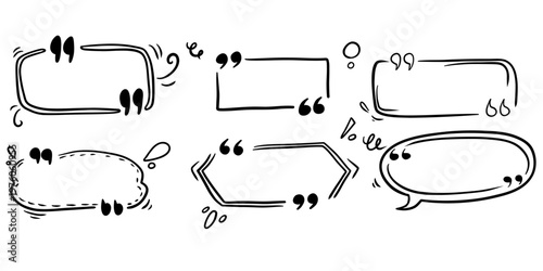 Comic Speech Bubble Frames Black White Simple Dialogue Boxes Set