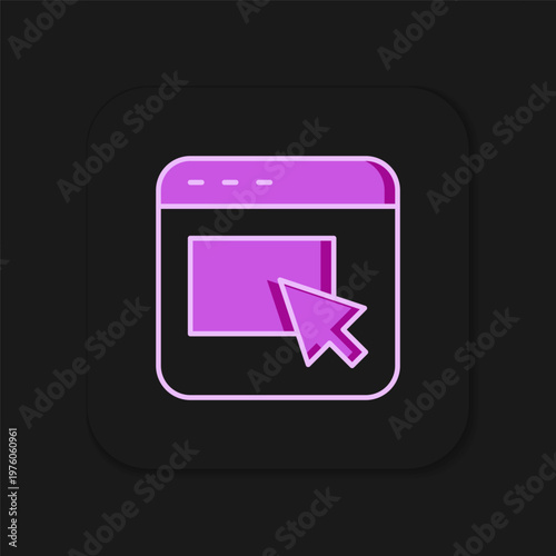 Filled outline Advertising icon isolated on black background. Concept of marketing and promotion process. Responsive ads. Social media advertising. Flat filled outline style with shadow. Vector