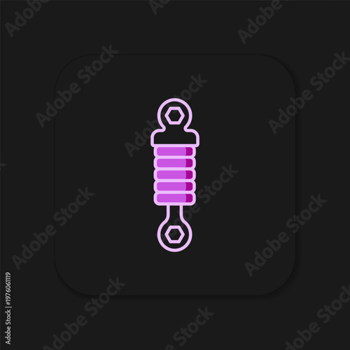 Filled outline Shock absorber icon isolated on black background. Flat filled outline style with shadow. Vector