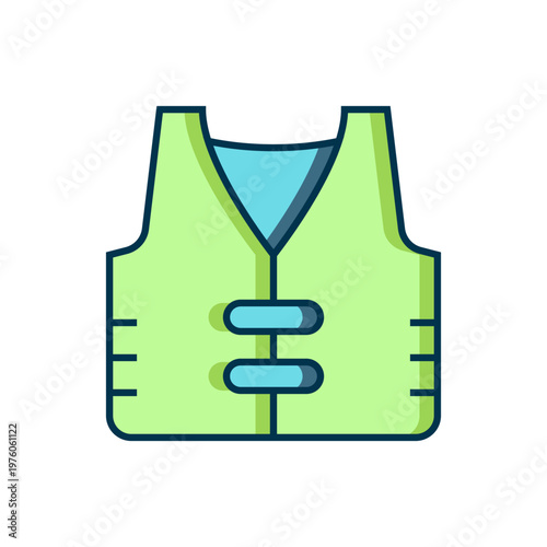 Filled outline Fishing jacket icon isolated on white background. Fishing vest. Flat filled outline style with shadow. Vector