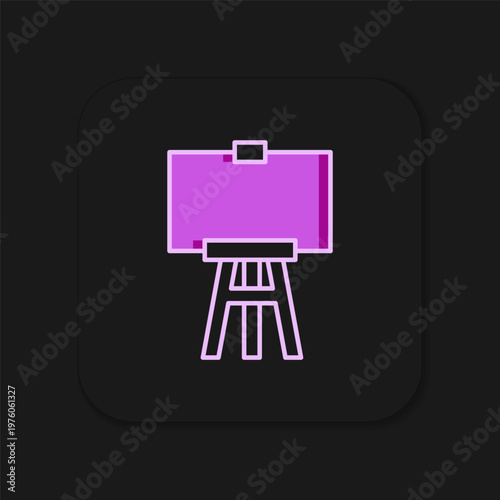 Filled outline Wood easel or painting art boards icon isolated on black background. Flat filled outline style with shadow. Vector
