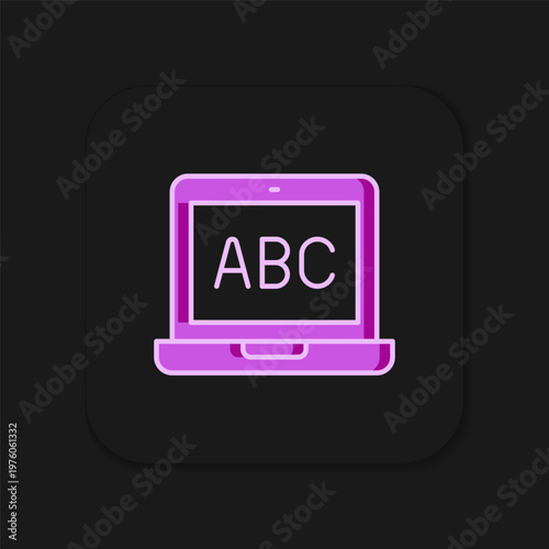 Filled outline Laptop icon isolated on black background. Computer notebook with empty screen sign. Flat filled outline style with shadow. Vector