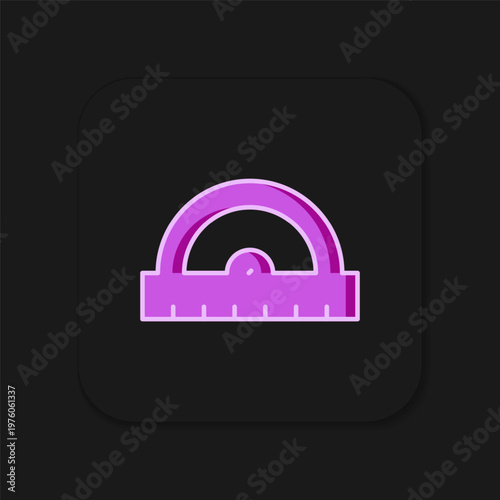 Filled outline Protractor grid for measuring degrees icon isolated on black background. Tilt angle meter. Measuring tool. Geometric symbol. Flat filled outline style with shadow. Vector