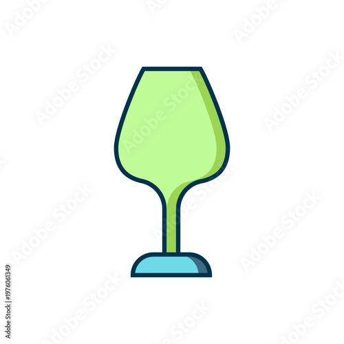 Filled outline Wine glass icon isolated on white background. Wineglass sign. Flat filled outline style with shadow. Vector