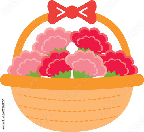 カーネーションの花かごギフト