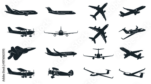 Collection of Various Airplanes and Helicopters.
