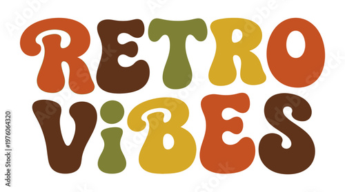 Retro Vibes Colorful Text Logo.