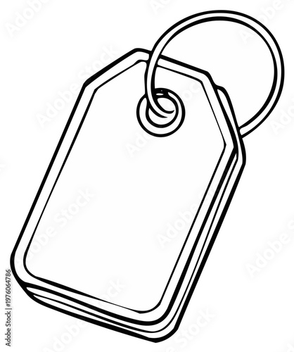 Blank tag illustration for pricing, identification, or product description.