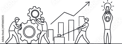 Business team working together to achieve success and growth