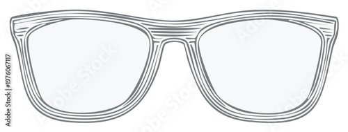 Striped Eyeglasses Illustration Frames Square Style Spectacles Vision Wear Accessories