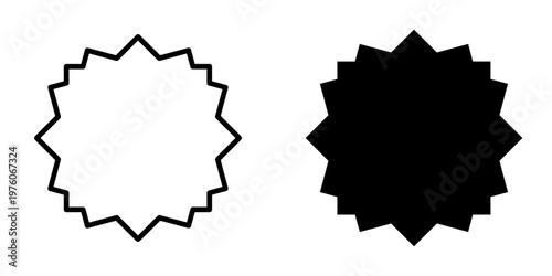 Shape medal award black line and solid icons