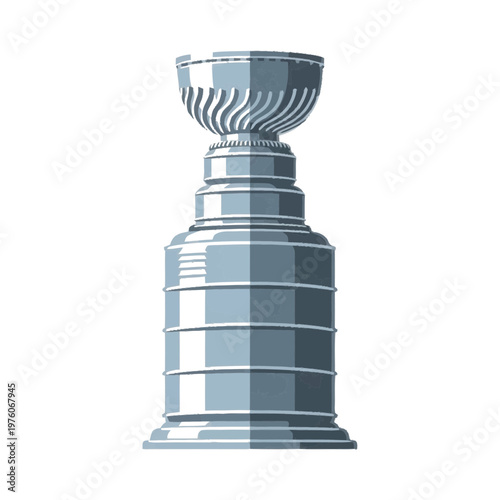 Stanley Cup Hockey Championship Trophy vector illustration with refined detail and versatile visual appeal, ideal for product pages, manuals, tutorials,