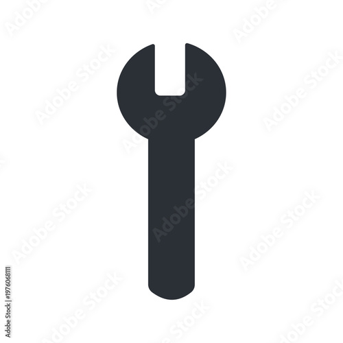 シンプルなスパナアイコン メンテナンスや設定を表すフラットベクター素材