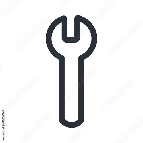 線画のスパナアイコン 設定やメンテナンスを表すシンプルなベクター素材