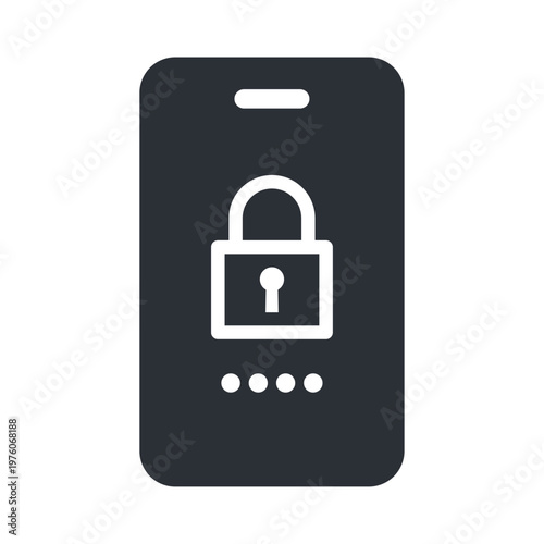 二段階認証を表すシンプルなフラットアイコン スマホセキュリティのベクター素材