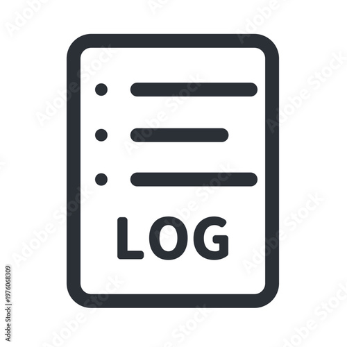 線画のログファイルアイコン 記録や履歴を表すシンプルなベクター素材