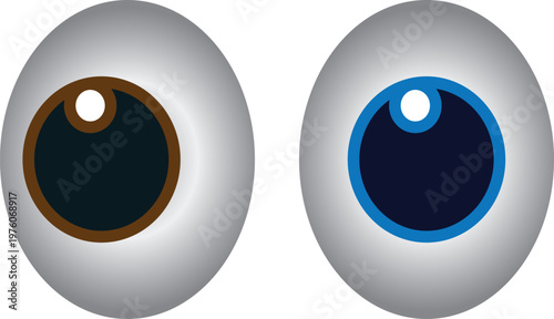 ১. Big eyes shocking stare emoji, professional vector illustration of a surprised face icon with wide open eyes.