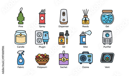 Collection of air fresheners featuring various types and forms for scented home ambiance