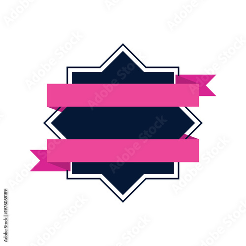 Star badge label vector design, blank star badge template.