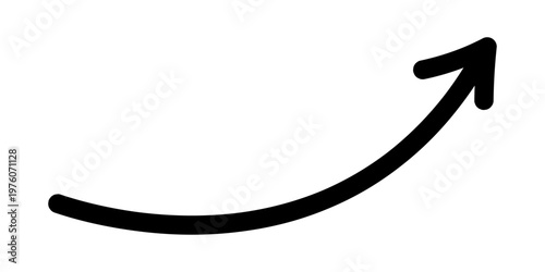Long curved upward arrow vector