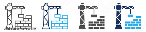 construction icon set multi concept