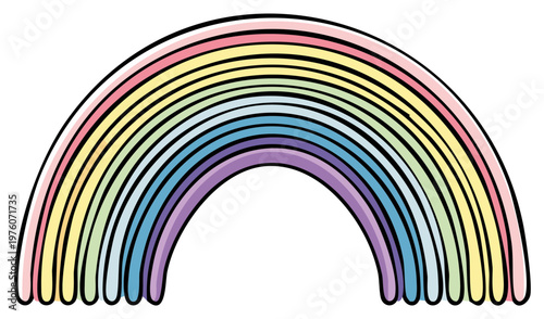 Colorful Rainbow Illustration Isolated on White Background