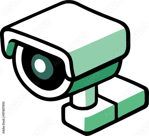 Modern isometric security camera icon for surveillance and monitoring systems