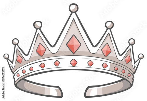 Elegant crown with diamond-like gemstones and regal points