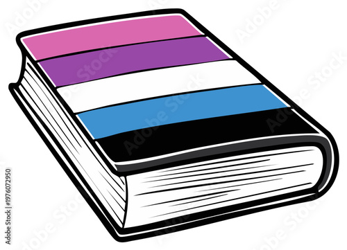Open Book with Colorful Stripes Representation