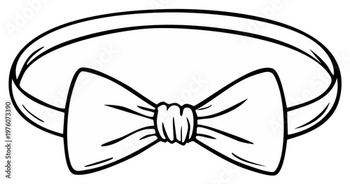 Simple Outline of a Baby Headband with a Bow