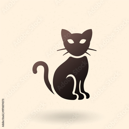 Vector Halloween Icon - Black Cat