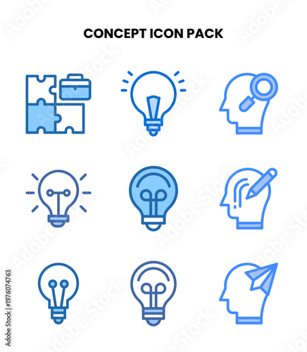 Concept Two Colour Bundle Icons Pack