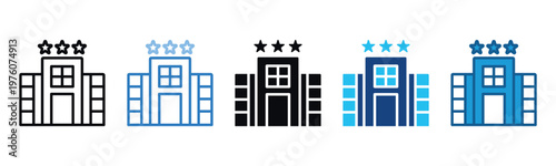 Hotel Icon Set Multiple Style Of