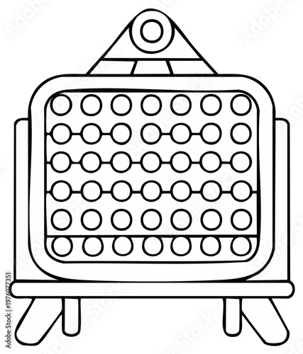 Outline illustration of a vintage stage light
