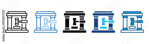 Court Icon Set Multiple Style Of