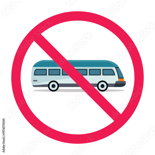 No bus sign, public transportation prohibited symbol, forbidden bus sign, forbidden commute sign, do not travel symbol
