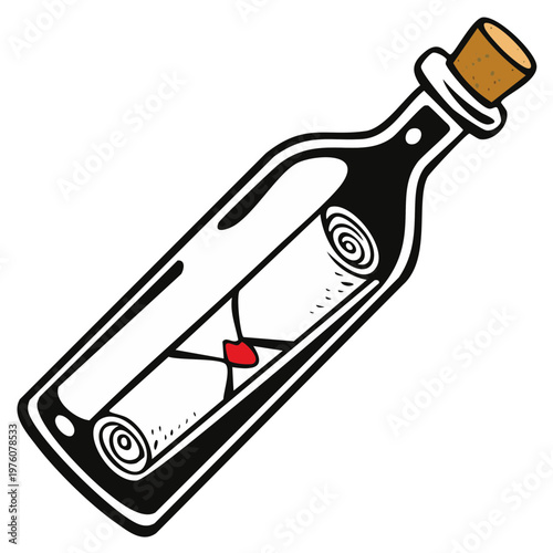 Message in a Bottle Rolled Note Inside Sealed Glass Bottle with Cork Stopper