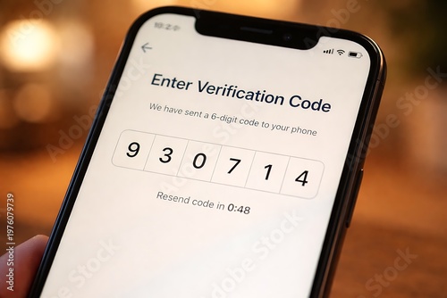 Smartphone Displaying Two-Factor Authentication Verification Code